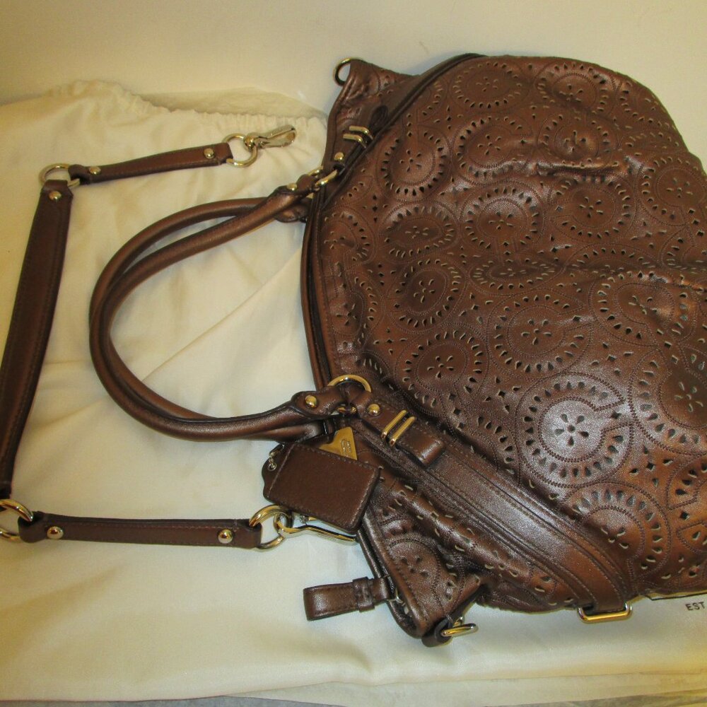 Coach Madison Sophia Bronze Lasercut Satchel - Picture 10 of 11